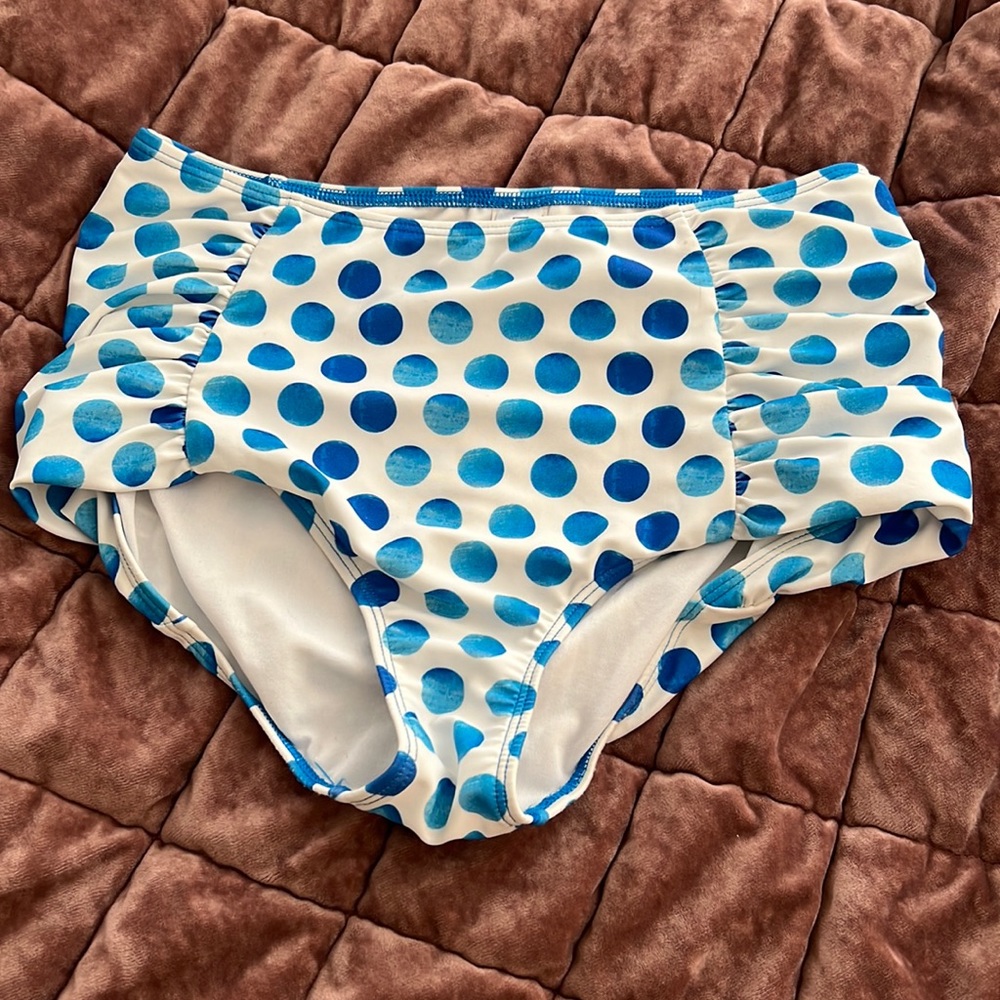 Midrise Ruched Swim Bottoms